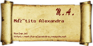 Mátits Alexandra névjegykártya